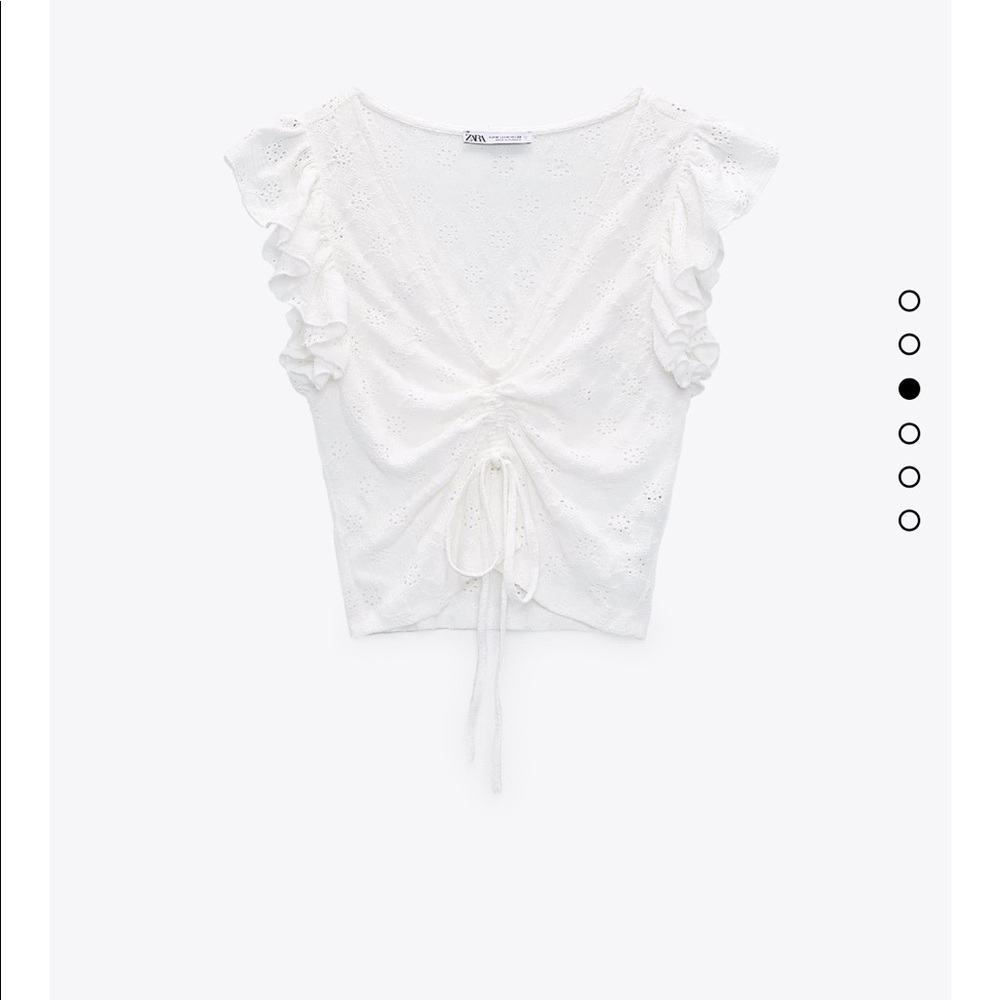 Zara white textured crop top